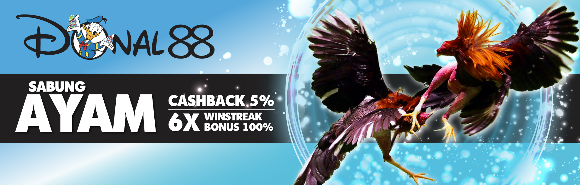 SABUNG AYAM BONUS CASHBACK 5% BONUS WINSTREAK 6x BONUS 100%